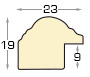 Moulding finger-jointed ayous, width 23mm, height 19 - Walnut - Profile