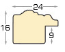 Moulding finger-jointed pine, width 24mm, height 16 - Gold - Profile
