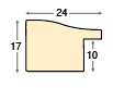 Moulding ayous, width 24mm, height 17 - Striped cream colour - Profile