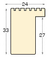 Moulding ayous, width 24mm, height 33 - Natural timber - Profile