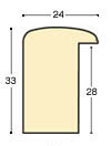 Moulding lime tree, width 24mm, height 33 - bare timber - Profile