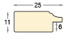 Liner finger-jointed pine 25mm - flat, white, silver edge - Profile