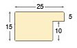 Moulding lime tree, width 25mm, height 15 - bare timber - Profile