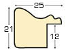 Moulding finger-jointed pine, width 25mm, height 21 - Grey - Profile