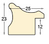 Moulding finger-jointed pine, width 25mm, height 23 - Gold, green band - Profile