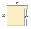 Moulding ramin, width 25mm, height 25 - bare timber - Profile