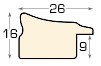 Moulding finger-jointed pine, width 26mm, height 14 - Black - Profile