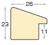 Moulding finger-jointed pine, width 26mm, height 23 - Black - Profile