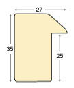 Moulding ayous, width 27mm, height 35, distressed white - Profile
