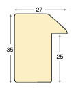 Moulding ayous, width 27mm, height 35 - Cherry - Profile
