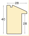 Moulding ayous, width 28mm, height 40 - Cream - Profile