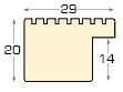 Moulding ayous, widht 29mm, height 20 - Grey - Profile