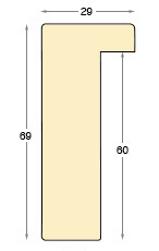 Moulding ayous, width 29mm, height 69 - Black - Profile