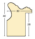 Moulding ayous, width 30mm, height 40 - Gold - Profile