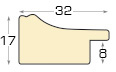 Moulding PVC - Width 32mm - Height 17mm - Finish reddish - Profile