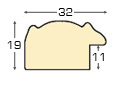 Moulding ayous, width 32mm, heigth 18 - Antique walnut - Profile