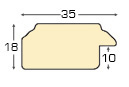 Moulding ayous, width 35mm, height 18 - bare timber - Profile
