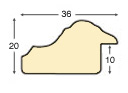 Moulding ayous, width 36mm, height 20 - bare timber - Profile
