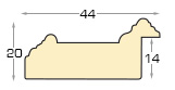 Moulding ayous - Width 44mm Height 20 - Whitish - Profile