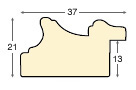 Moulding ayous, width 37mm, height 21 - Red - Profile
