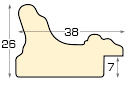 Moulding finger-jointed pine, width 38mm, height 26 - Silver - Profile