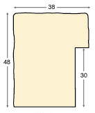 Moulding ayous, width 38mm, height 48 - Coffee - Profile
