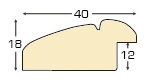 Moulding finger-jointed pine, width 40mm, height 18 - Gold - Profile