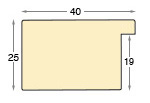 Moulding lime tree, width 40mm, height 25 - bare timber - Profile