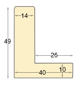 Moulding Jelutong L shape, Width 40mm Height 49 Black-Silver - Profile