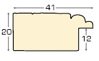 Moulding fir, 41mm, 20height, rustic finish - earth - Profile