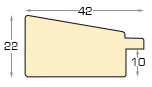Moulding fingerjointed pine, width 42mm, height 22 - Wenge, gold edge - Profile