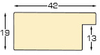 Moulding pine - width 42mm height 19 - rustic, smoke gray - Profile