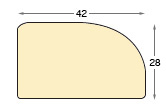 Moulding lime tree, width 42mm, height 28 - bare timber - Profile