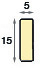 Spacer plastic, length 2 metres, flat 5x15mm - Black - Profile