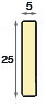 Spacer plastic, length 2 metres, flat 5x25mm - Gold - Profile