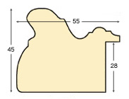 Moulding ayous, width 55mm, height 45 - Copper-gold - Profile