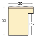 Moulding ayous Width 30mm - Coffee - Profile