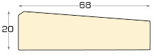 Moulding fir, width 68mm, height 20 - bare timber - Profile