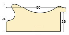 Moulding ayous, width 80mm, height 36 - Gold - Profile