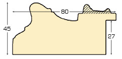 Moulding fingerjointed fir, width 80 mm - embossed bare timber - Profile