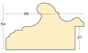 Moulding ayous - Width 89mm, Height 54 - Mahogany - Profile