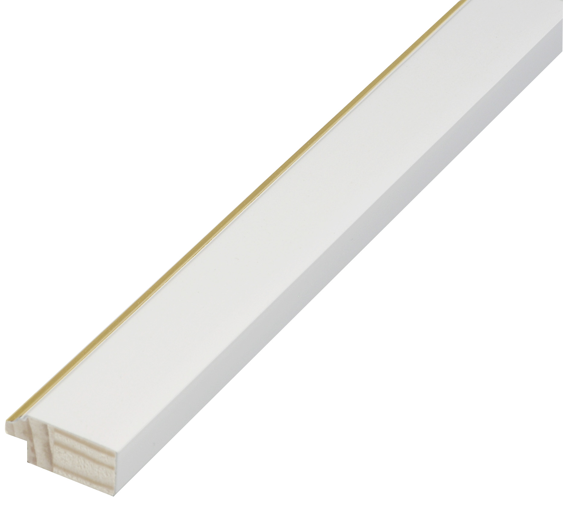 Liner ayous jointed 25mm - flat, white, gold edge