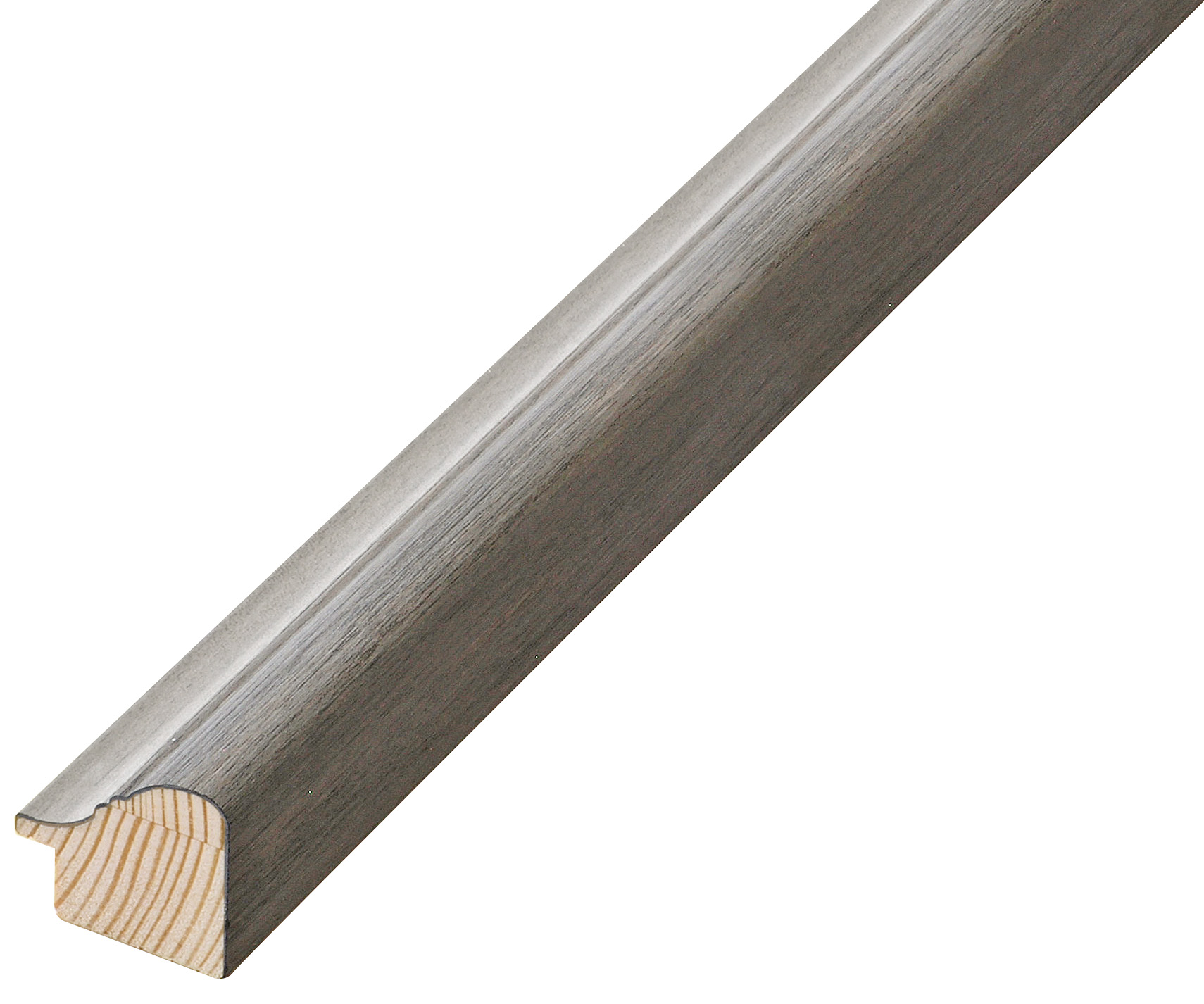 Moulding finger-jointed pine, width 30mm, height 27 - Pearl, silver band