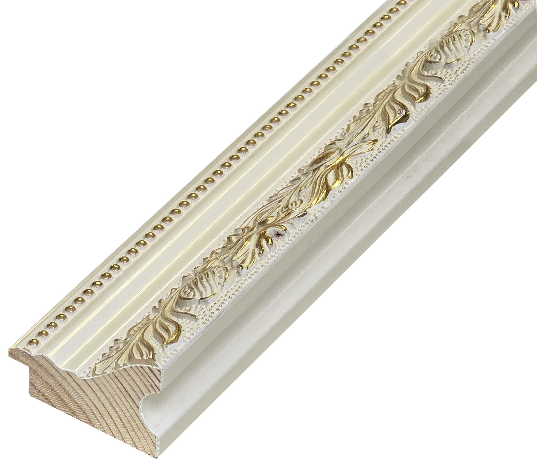 Moulding finger-jointed pine, width 57mm, height 32 - Cream