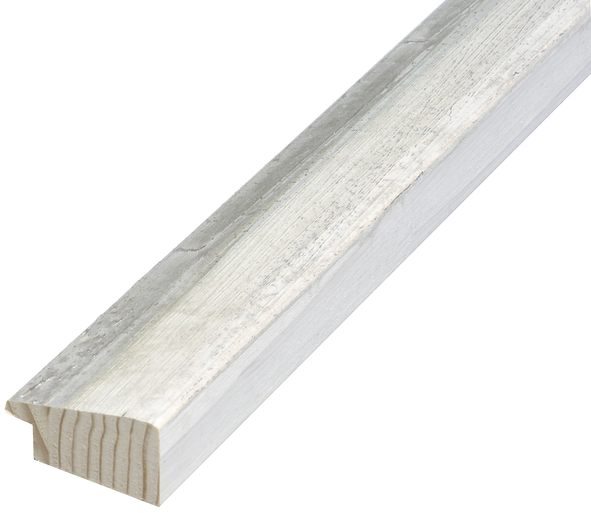 Moulding finger-jointed fir, width 37mm, height 21 - Distressed White