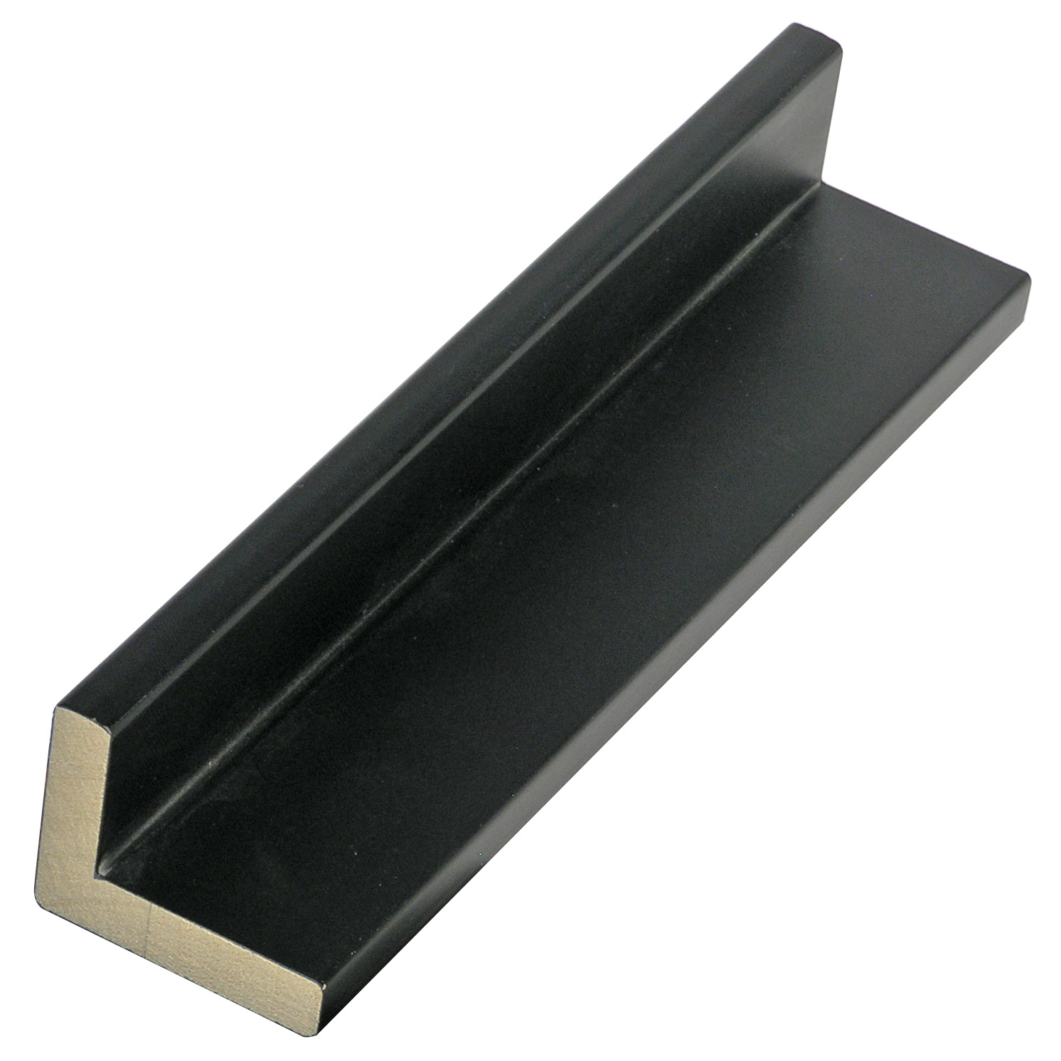 Moulding L shaped fingerjoint pine, width 44mm, height 34 - Black
