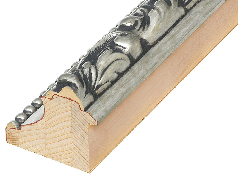 Moulding finger-jointed fir Width 82mm Height 49 Silver, decorations